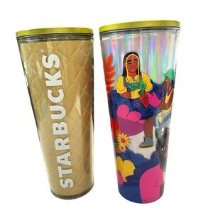 Starbucks Gold Quilted and Colorful Illustrated Tumblers